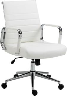 SVITA ELEGANCE COMFORT Bürostuhl Schreibtischstuhl Drehstuhl Chefsessel Kunstleder Weiß