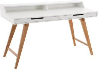 CLP Schreibtisch Eaton Holztisch mit zwei Schubladen,weiß 140 cm