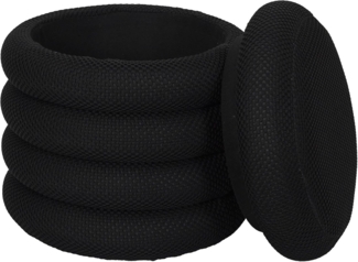 HOME DECO FACTORY, HD0426, Aufbewahrungshocker im eleganten Design, multifunktional und leicht, großzügige Stauraumkapazität, Größe 37 x 42 x 37 cm, Farbe Schwarz