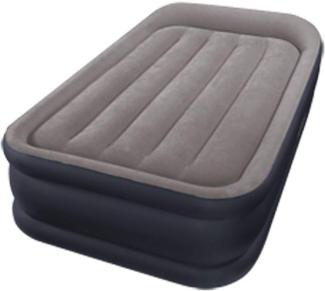 Intex Luftbett mit integrierter Luftpumpe Gästebett, Vinyl grau, 191 x 99 x 42 cm