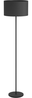 Eglo 'Maserlo' Stehleuchte mit Fußtrittschalter, Textil schwarz, E27, 1x60W, Höhe 151 x Ø 38 cm