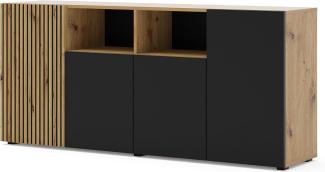 AURIS 4D Kommode 180 cm Artisan Eiche / Schwarz matt