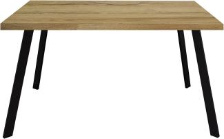 Esszimmertisch ausziehbar rechteckig Edna 1 160 x 90 x 75 Esstisch Schwarz/Grandson Oak 13935-160