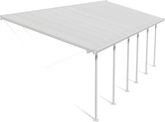 Canopia by Palram Terrassenüberdachung Alu Feria 3X8.50 Polycarbonat Hohlkammerplatten Pergola 851x300 cm Weiss zur Überdachung ihrer Terrasse