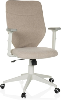hjh OFFICE Ergonomischer Home-Office Stuhl COSIO II Drehstuhl für Büro, Armlehnen & Lordosenstütze höhenverstellbar, Beige