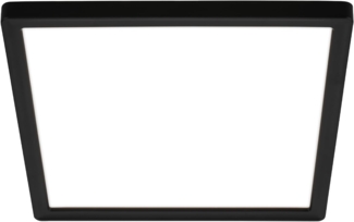 BRILONER - LED Deckenlampe mit indirektem Licht, flach, neutralweißes Licht, Lampe, Deckenleuchte, Wohnzimmerlampe, LED Panel, Küchenlampe, Deckenbeleuchtung, 24x24x3 cm, Schwarz