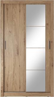 Schwebetürenschrank Kleiderschrank AR-06 ARTI Garderobenschrank mit Spiegel Schiebetürenschrank (Shetland Eiche)