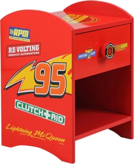 Disney Lightning McQueen Kinder-Nachttisch, 15 mm dicke mitteldichte Faserplatte, rot, klein