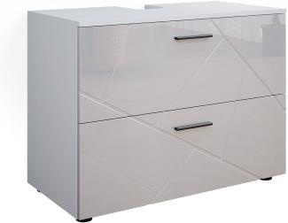 Vicco Waschtischunterschrank Badschrank Badezimmerschrank Irma Weiß 80 cm Hochglanz