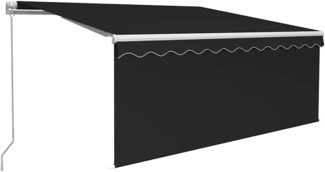 vidaXL Markise Manuell Einziehbar mit Rollo 3,5x2,5 m Anthrazit 3069279