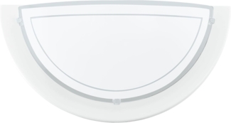 Eglo 83154 Wandleuchte PLANET 1 E27 max. 1X40W Stahl weiss, Glas lackiert klar L:29cm H:14,5cm dimmbar