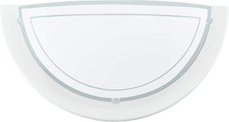 Eglo 83154 Wandleuchte PLANET 1 E27 max. 1X40W Stahl weiss, Glas lackiert klar L:29cm H:14,5cm dimmbar