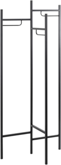 HAKU Möbel Garderobenständer schwarz, Metall - Maße: B 70 cm x H 170 cm x T 36 cm, Style: Modern