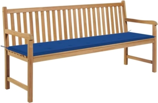 vidaXL Gartenbank mit Königsblauer Auflage 175 cm Massivholz Teak 3062794