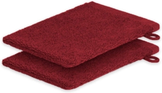 2x Waschhandschuh Frottier 500 g/m² 15 x 21 cm Bordeaux