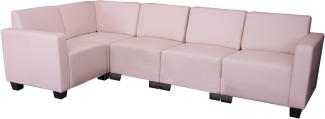 Modular Sofa-System Couch-Garnitur Lyon 5, Kunstleder ~ creme