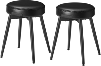 Vasagle Esszimmerstühle (2 St), Sitzhocker, EKHO Series, Kunstleder, 48,2 cm hoch, tintenschwarz
