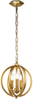 Feiss FE-CORINNE-3P-S-BB Hängeleuchte Corinne E14 60W Stahl; Messing brüniert B:28. 6cm Ø28. 6cm dimmbar höhenverstellbar