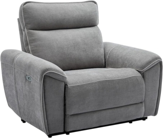 Vente-unique - Relaxsessel elektrisch - Stoff - Grau - DJARALO