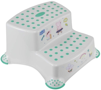 Keeeper Peppa Tritthocker Schemel zweistufig mit anit-rutsch-funktion Soft Grey