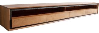 TV-Board Stonegrace Akazie Natur 240 cm 2 Fächer 4 Schubladen Steinfurnier schwebend Lowboard