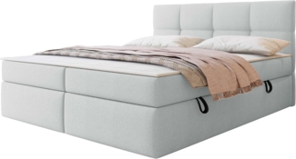 Mirjan24 Boxspringbett mit H3-Matratze und Topper Fogy , blau, 160x200 cm