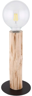 Tischleuchte, Holz, Metall, Schwarz, Schalter, H 30 cm