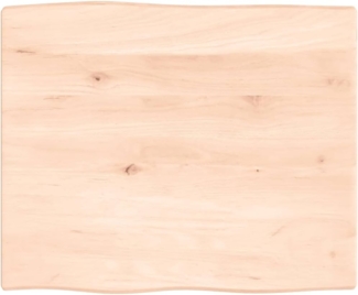 vidaXL Tischplatte 60x50x2 cm Massivholz Eiche Unbehandelt Baumkante 363866