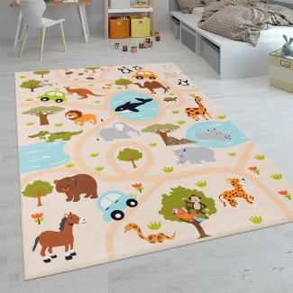 Paco Home Kinderteppich Teppich Kinderzimmer Spielteppich Junge Mädchen Modern rutschfest, Grösse:140x200 cm, Farbe:Bunt 2