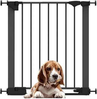 Bettacare Sicherheitsstuffen Haustiergitter, Schwarz, 68cm - 75cm, Extra Niedrige Durchgangshöhe, Druckmontage Sicherheitsgitter, Haustiergitter für Treppen, Einfache Installation