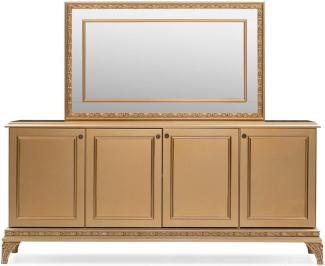 Casa Padrino Luxus Barock Sideboard mit Spiegel Gold - Luxus Möbel Möbel im Barockstil - Barock Möbel - Barock Einrichtung - Edel & Prunkvoll