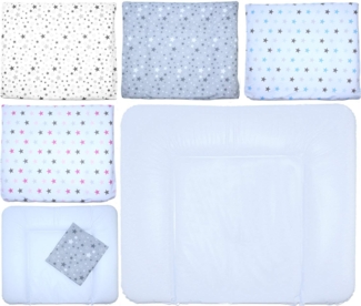 Wickelauflagenbezug - Wickelauflage -75x85 cm- Bezug für Wickelauflage Baumwolle (Star - BLAU, Nur Bezug)