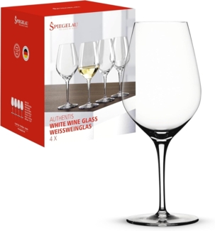 Spiegelau Authentis Weißweinglas, 4er Set, Weinglas, Glas, Kristallglas, 420 ml, 4400182