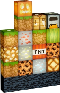Minecraft Baustein-Lampe - Offiziell lizenziertes Merchandise, Baustein-Nachtlicht, Geschenk für Jungs, Gaming-Zimmerzubehör & Dekoration
