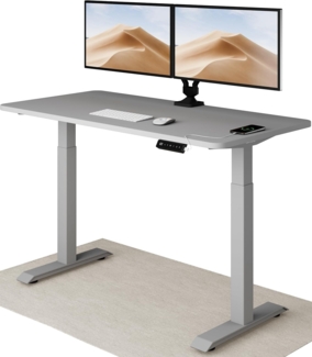 Höhenverstellbarer Schreibtisch (140x70 cm) - Sitz- & Stehpult mit Ladebuchsen - Schreibtisch Höhenverstellbar Elektrisch Touchscreen & Stahlfüßen - Schreibtisch Höhenverstellbar von Desktronic