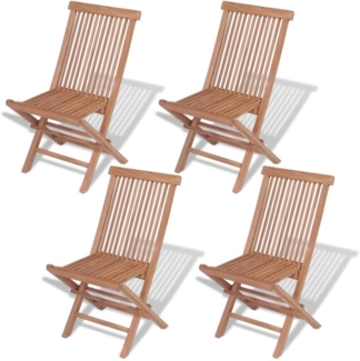 vidaXL Klappbare Gartenstühle 4 Stk. Massivholz Teak 43040