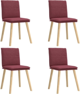 vidaXL Esszimmerstühle 4 Stk. Weinrot Stoff 3315358