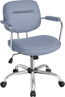 Songmics Bürostuhl, Schreibtischstuhl, PU, Drehstuhl, ergonomisches Design, verstellbare Armlehnen, Wippfunktion, höhenverstellbar, für Büro, Homeoffice, nebelblau