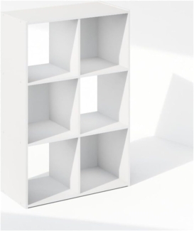 Furinno Pelli Kubischer Aufbewahrungsschrank, Bücherregal, 6 Würfel, Weiß