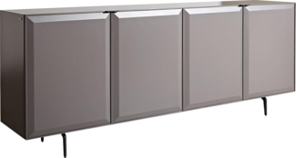 Sideboard Marellia 200 cm Grau 4 Türen Winkelfuß Metall Schwarz