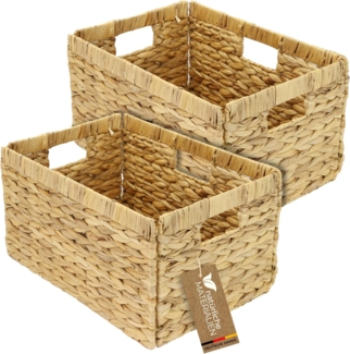 HMF Regalkorb Aufbewahrungskorb, Korb geflochten aus Wasserhyazinthe, passend für Billy, 35 x 25 x 20 cm