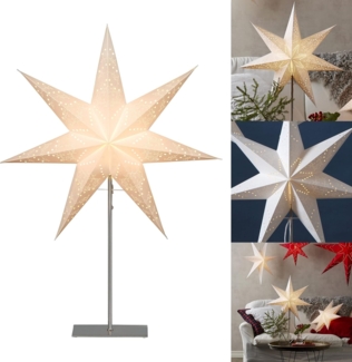 STAR TRADING LED Dekolicht Sensy, Stehlampe Weihnachtsstern Sensy 3D Papierstern Weihnachten in Weiß mit