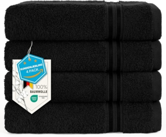 HAMMETEX Handtuch Set 4er Set Handtücher 50x100 cm, 100% Baumwolle, Weich & Saugstark, Frottier (Set, 4-St), mit Bordüre, einfarbig, weich