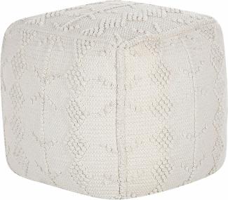 Pouf WARANGAL Weiß Baumwolle 40 cm 40 cm