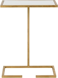 SAFAVIEH Glam Accent Table with Iron Legs, in Gold and White, 26 X 41 X 53.34