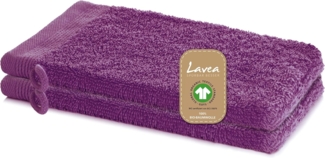 Lavea Waschhandschuh Bali, 16x22cm aus 100% Bio-Baumwolle, einzigartig weiche Waschhandschuhe mit Aufhänger (Set, 2-St), hochwertige und nachhaltige Premium Waschlappen - schonende Reinigung