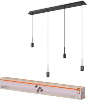 Osram Decor Pendelleuchte Needle Linear 4xE27, dunkelgrau, Stahl, individuelle Lichtszenarien, 2m Kabel