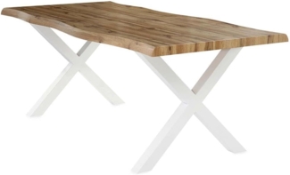 Jockenhöfer Gruppe Esstisch Wilson, in Baumkantenoptik, 200x100 cm, Gestell weiss