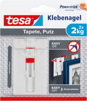 tesa Klebenagel Traglast 2 kg, 2 Stück