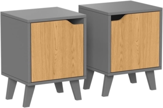 Vicco Nachttisch Anthrazit/Eiche 2 Teile, Malu